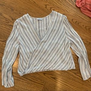 Blue and White Stripped Blouse - South Moon Under